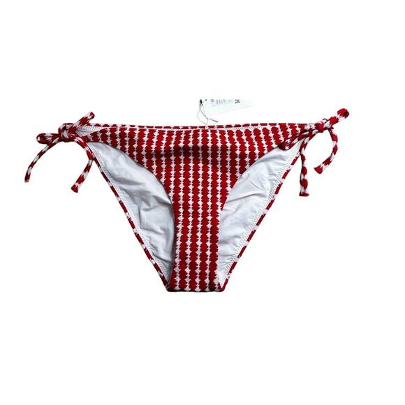 lemlem by Liya Kebede Zala Red String Bikini Bottom Sz XL Adjustable Ties NEW - Picture 6 of 9